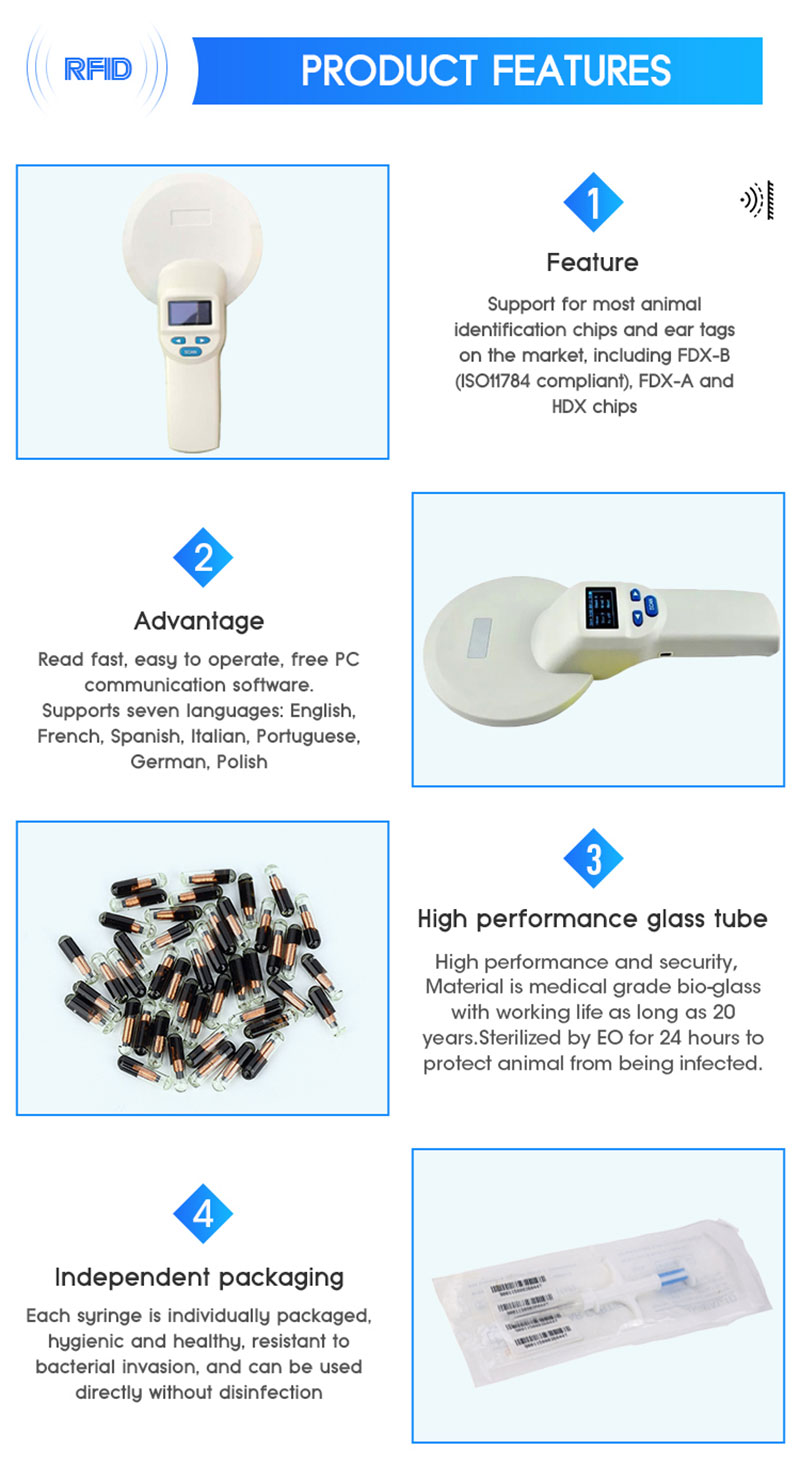  RFID Heyvan Qulaqları Kolleksiyası İdentifikasiyası Əl Kartı Oxucusu 2