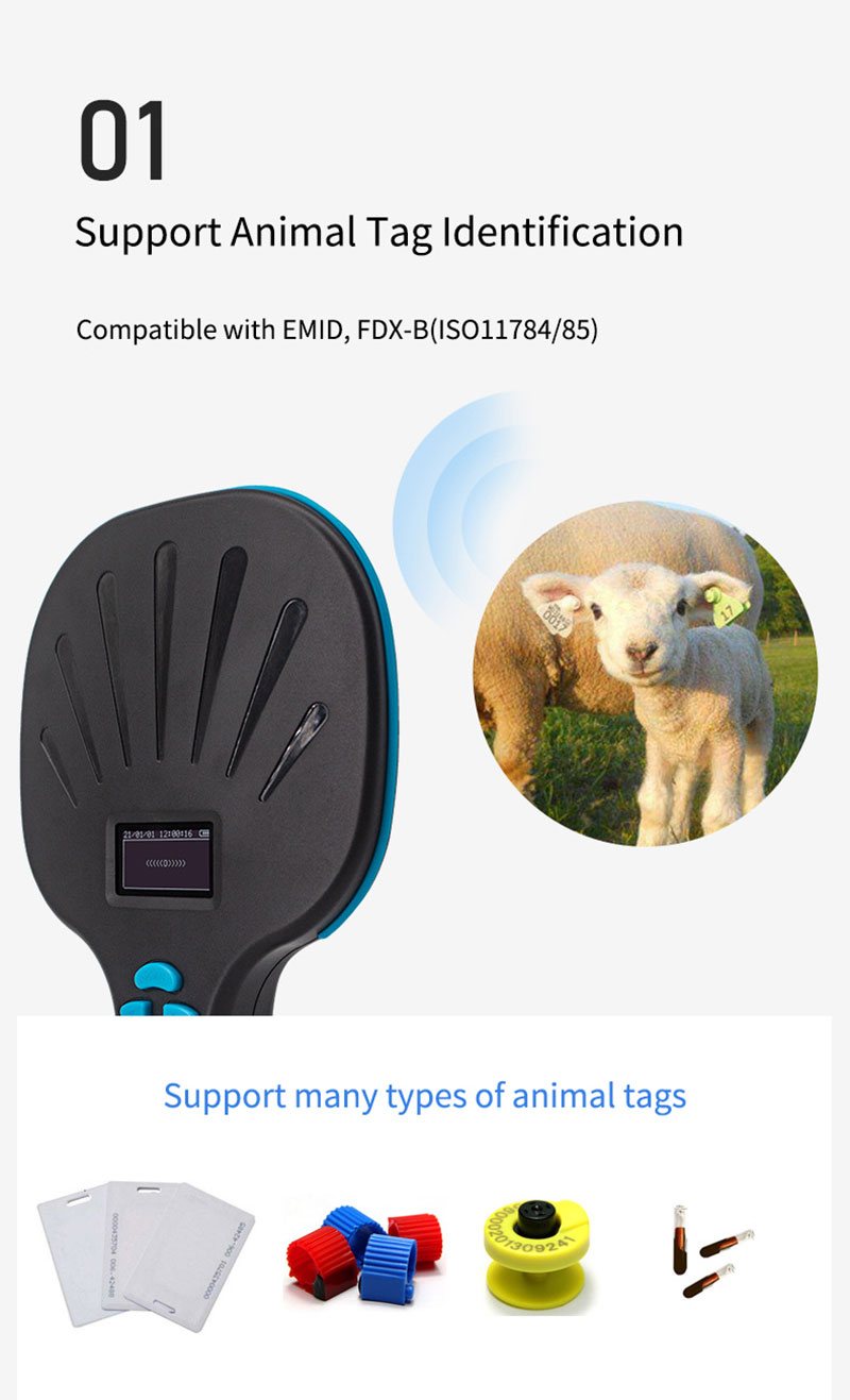 Çox funksiyalı Əl RFID Heyvan Teqləri Oxucusu 2