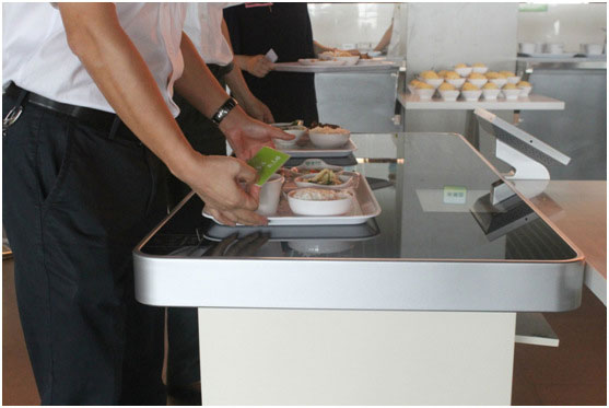 RFID smart yemək masası smart boşqab yeməkxana özünəxidmət hesablaşma sistemi 2 smart iaşə hesablaşma sistemi