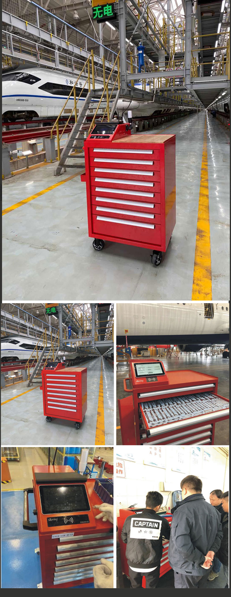 RFID ağıllı alət arabası daşınan alət şkafı Texniki alətlərin fərdiləşdirilməsini bir kliklə idarə etmək
